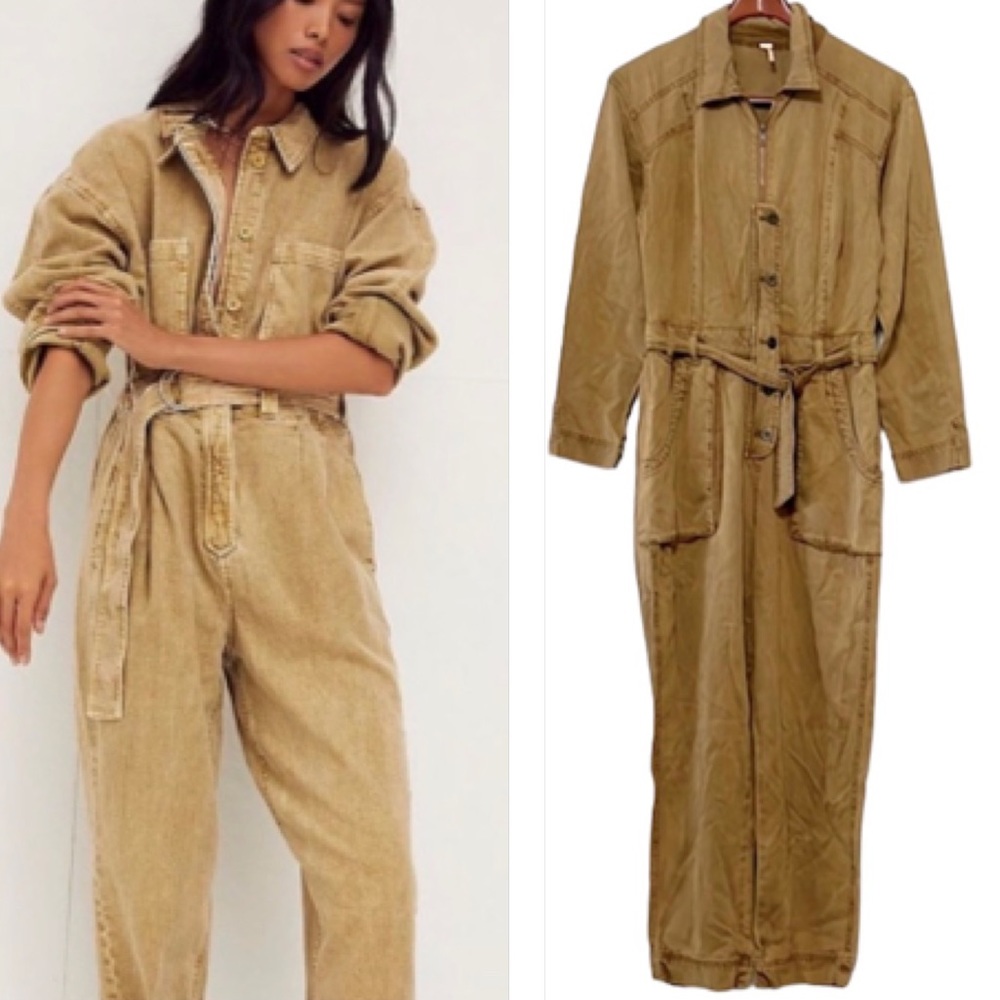 Free People Utility Cargo Grunge Coverall Boiler suit Jumpsuit